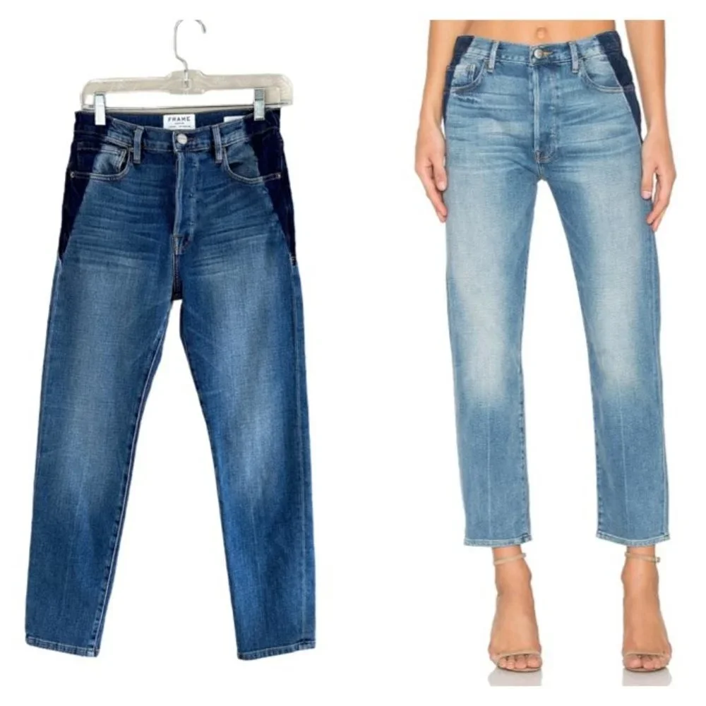 FRAME Le Original Gusset Slim Straight Leg Jeans in Elton Wash - Picture 1 of 11